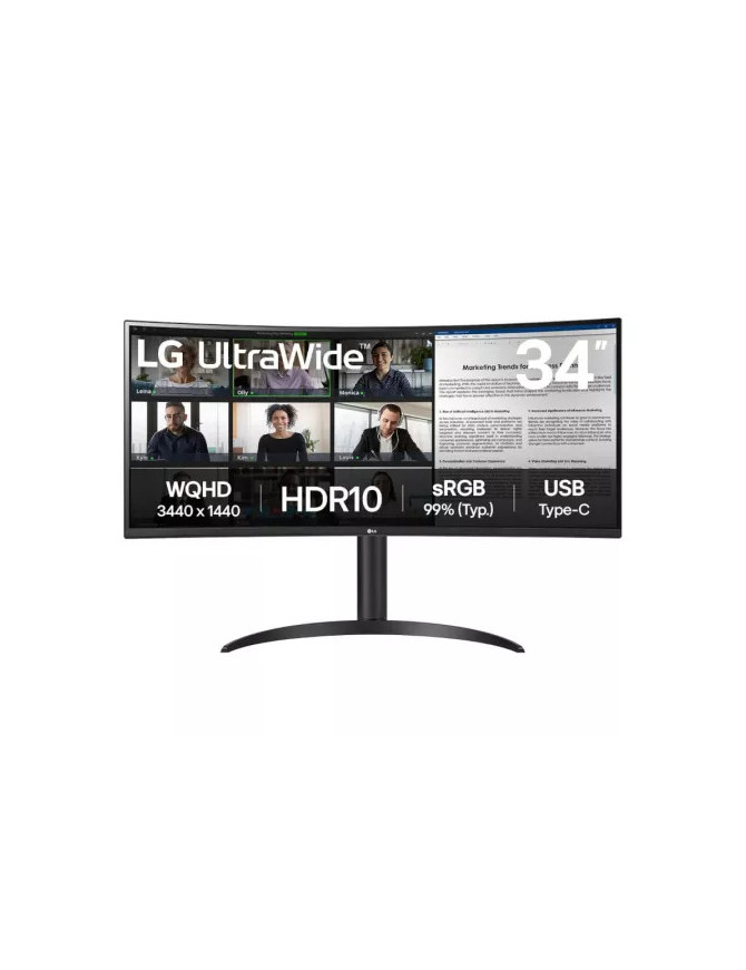 Monitor LED Curbat LG UltraWide 34WR55QK-B.AEU, UWQHD, 34", 5ms, Black