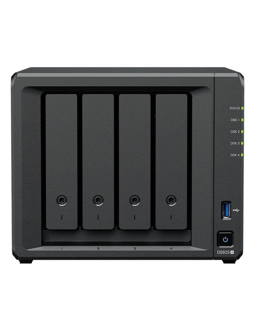 NAS SYNOLOGY DiskStation DS925+, AMD Ryzen V1500B, 4GB RAM, 4 Unitati de stocare suportate