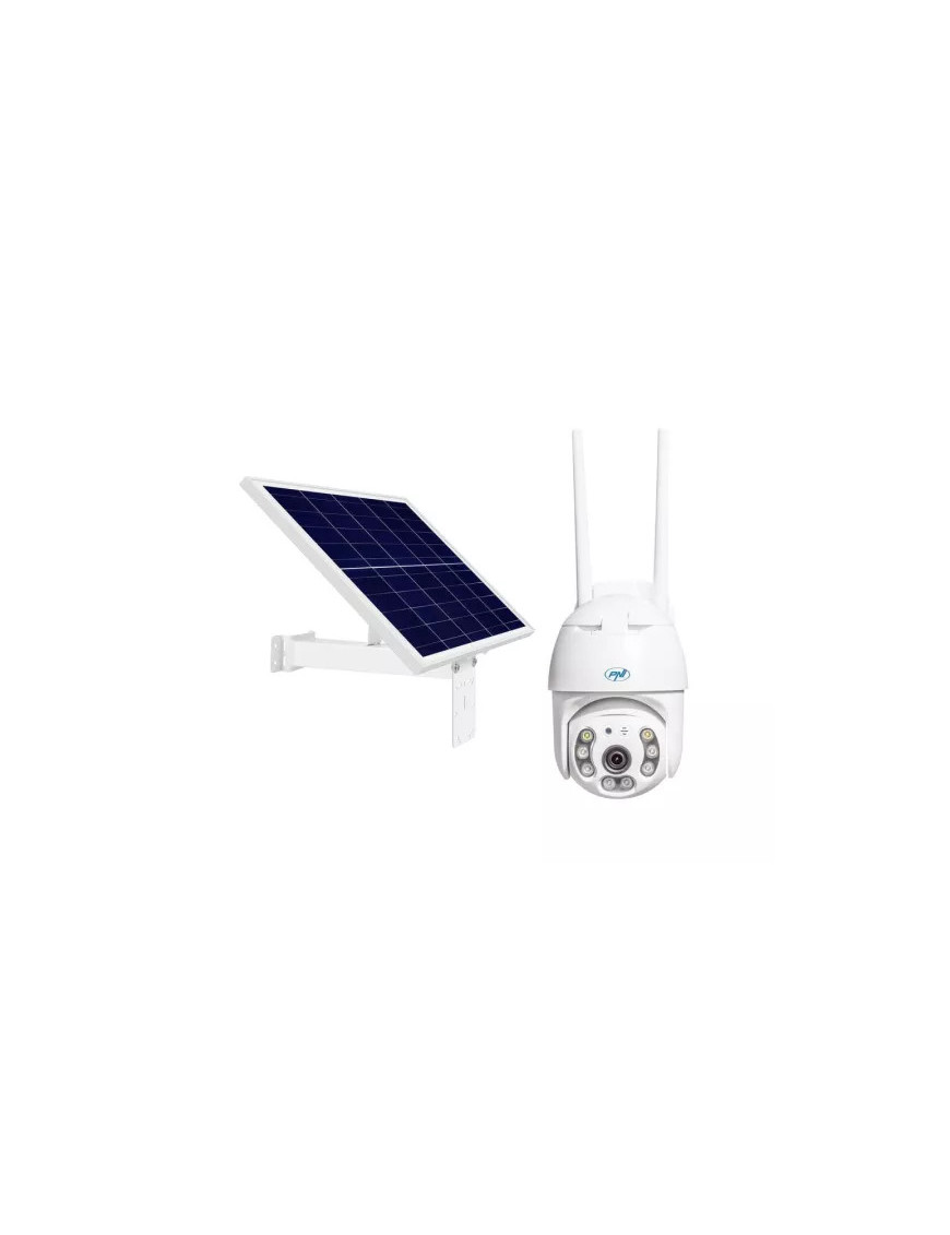 Kit cameră supraveghere video PNI IP65 cu panou solar și conectivitate 4G