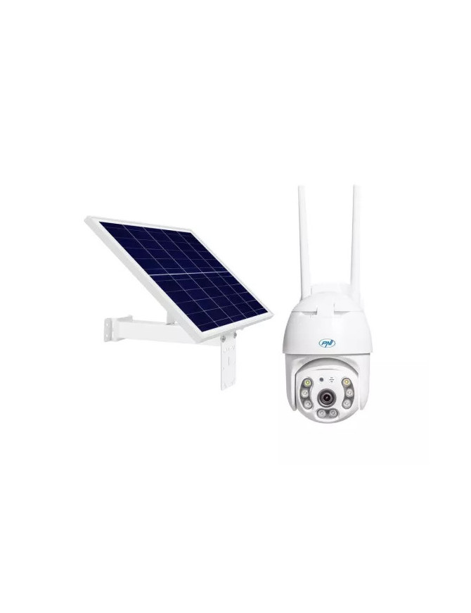 Kit cameră supraveghere video PNI IP65 cu panou solar și conectivitate 4G