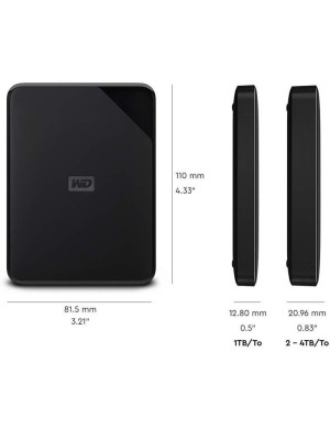 HDD Extern WESTERN DIGITAL WDBEPK0010BBK-WESN, 1TB, USB 3.0, Black