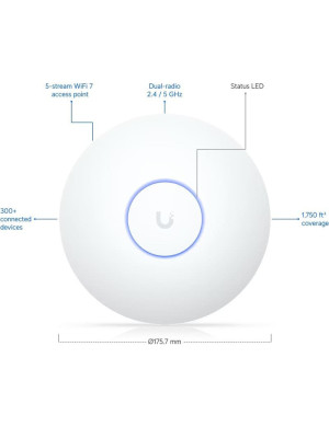Acces Point UBIQUITI U7-LR, Dual-Band, Wi-Fi 7