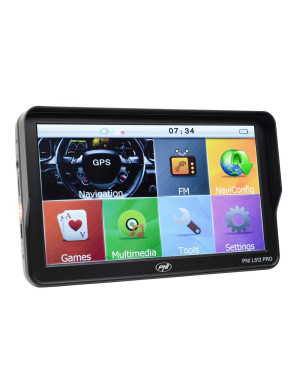 Sistem de navigatie GPS PNI L512 PRO cu parasolar, 7 inch, 800 MHz, 512MB DDR, 16GB memorie interna, FM transmitter