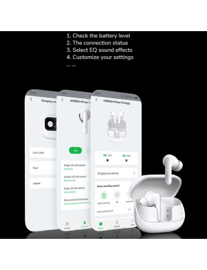 Casti wireless UGREEN HiTune T6 Magic 55137, Bluetooth 5.4, ANC, White