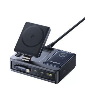 Stație de încărcare wireless Baseus Nomos 5in1 cu afișaj digital și porturi multiple