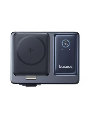 Stație de încărcare wireless Baseus Nomos 5in1 cu afișaj digital și porturi multiple