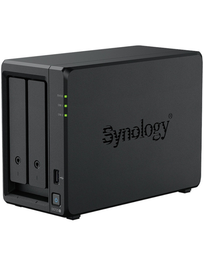 Network Attached Storage SYNOLOGY DS725+ 2-Bay Diskstation AMD Ryzen Embedded R1600 4GB DDR4 ECC SODIMM