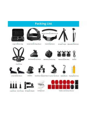 Kit accesorii camera video AKASO SYAC0048-BK, 60 in 1