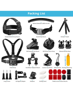 Kit accesorii camere video sport Akaso 14-in-1 SYZ0014-BK-01