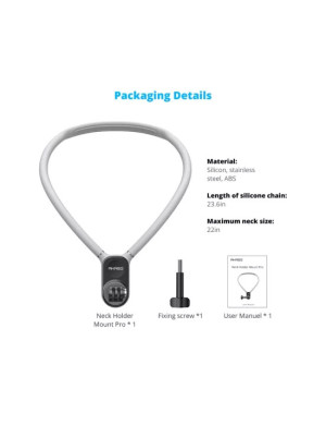 Suport magnetic de prindere pe gat camera video AKASO SYAC0097-BK