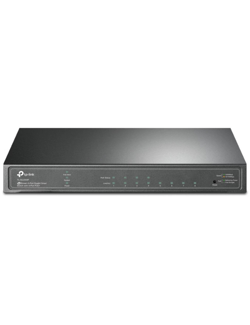 Switch TP-LINK TL-SG2008P, Smart Managed JetStream, 1Gbps, 62W PoE+, Black