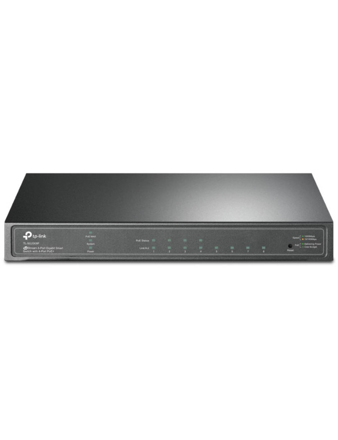 Switch TP-LINK TL-SG2008P, Smart Managed JetStream, 1Gbps, 62W PoE+, Black