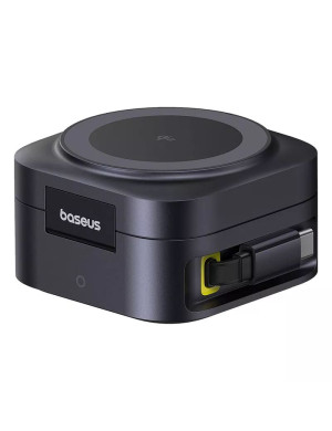 Incarcator wireless BASEUS PicoGo 2-in-1 Qi2, 67W, Cablu incorporat UBS-C, Black