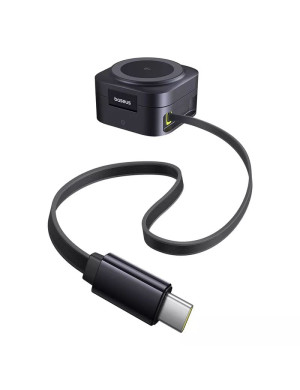 Incarcator wireless BASEUS PicoGo 2-in-1 Qi2, 67W, Cablu incorporat UBS-C, Black