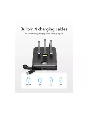 PowerBank VEGER C20, 20000 mAh, 1 x USB-C, 1 x USB-A, Display LED, Black