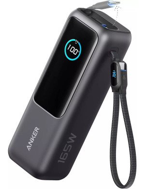 Powerbank ANKER A1695H11 25000mAh 165W cu cabluri USB-C integrate, Grey