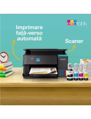 Multifunctionala Epson EcoTank L4360 C11CL41408, InkJet CISS, Color, A4, Duplex, Wi-Fi. Negru