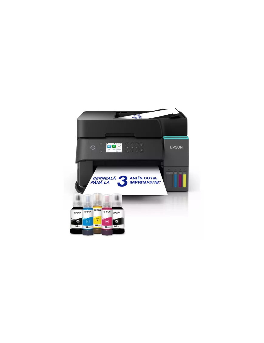 Multifuncțional InkJet CISS Epson EcoTank L6370 C11CL43403, Color, A4, Duplex, Wi-Fi, LAN și USB, Negru