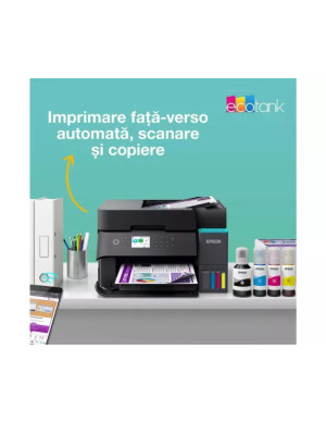Multifuncțional InkJet CISS Epson EcoTank L6370 C11CL43403, Color, A4, Duplex, Wi-Fi, LAN și USB, Negru
