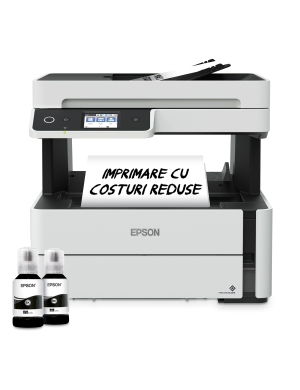 Multifunctional Epson EcoTank M3170, InkJet CISS, Monocrom, A4, Retea, Wi-Fi, Alb/Negru