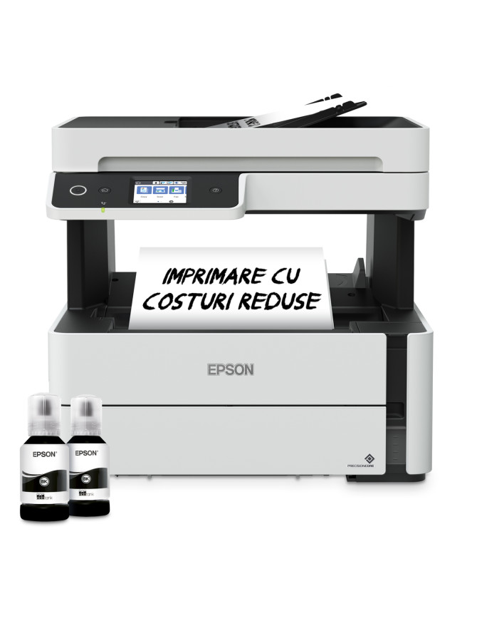 Multifunctional Epson EcoTank M3170, InkJet CISS, Monocrom, A4, Retea, Wi-Fi, Alb/Negru