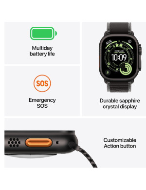 APPLE Watch Ultra 3, GPS + Cellular, Carcasa Black Titanium 49mm, Black Titanium Milanese Loop - Medium