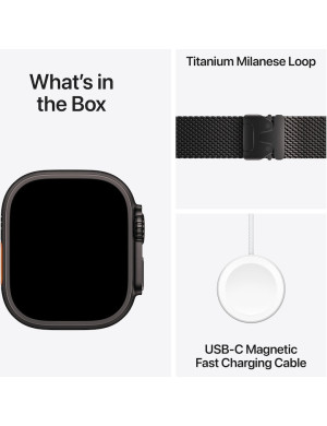 APPLE Watch Ultra 3, GPS + Cellular, Carcasa Black Titanium 49mm, Black Titanium Milanese Loop - Medium