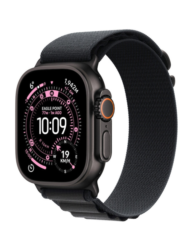 APPLE Watch Ultra 3, GPS + Cellular, Carcasa Black Titanium 49mm, Black Alpine Loop - Medium