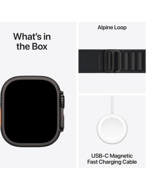APPLE Watch Ultra 3, GPS + Cellular, Carcasa Black Titanium 49mm, Black Alpine Loop - Medium