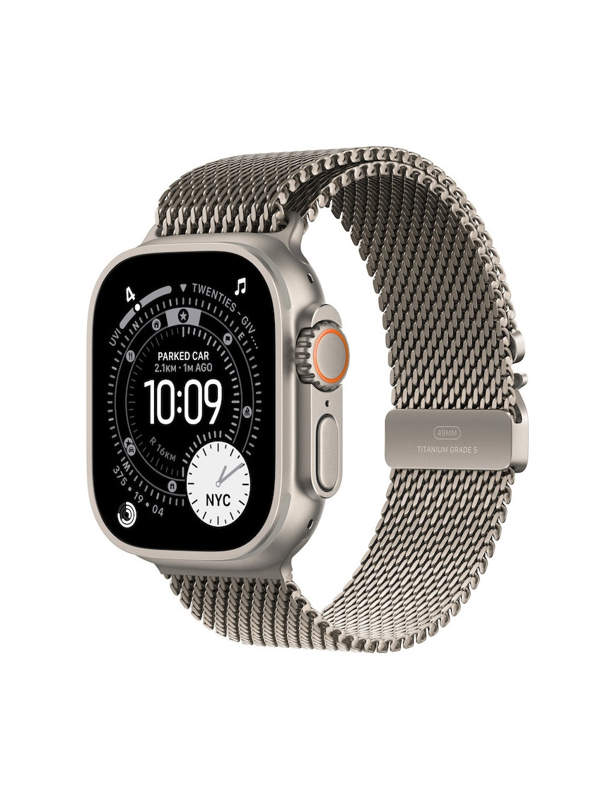APPLE Watch Ultra 3, GPS + Cellular, Carcasa Natural Titanium 49mm, Natural Titanium Milanese Loop - Large