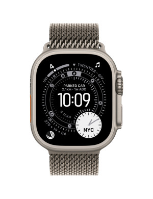APPLE Watch Ultra 3, GPS + Cellular, 49mm, Natural Titanium Case, Natural Titanium Milanese Loop - Medium