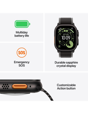 APPLE Watch Ultra 3, GPS + Cellular, 49mm, Natural Titanium Case, Natural Titanium Milanese Loop - Medium