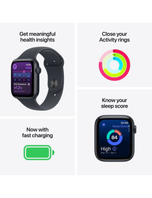 Smartwatch APPLE Seria SE 3 (2025), iOS, Silicon, 44 mm, M/L, Midnight