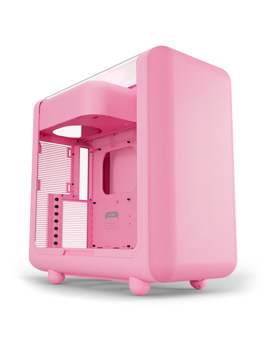 Carcasa HYTE X50, Mid-Tower, ATX/Micro-ATX/Mini-ITX, Tempered Glass, Panoramic View Design, Strawberry Milk