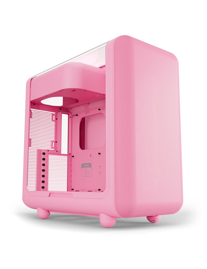 Carcasa HYTE X50, Mid-Tower, ATX/Micro-ATX/Mini-ITX, Tempered Glass, Panoramic View Design, Strawberry Milk