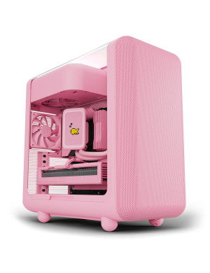 Carcasa HYTE X50, Mid-Tower, ATX/Micro-ATX/Mini-ITX, Tempered Glass, Panoramic View Design, Strawberry Milk