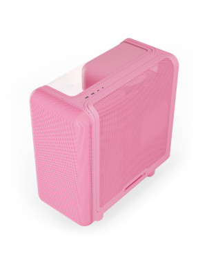 Carcasa HYTE X50, Mid-Tower, ATX/Micro-ATX/Mini-ITX, Tempered Glass, Panoramic View Design, Strawberry Milk