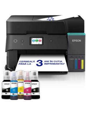 Multifunctional Inkjet EPSON Ecotank L6390, Color, A4, USB/LAN/Wi-Fi, Duplex, Fax, Negru