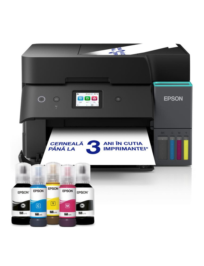 Multifunctional Inkjet EPSON Ecotank L6390, Color, A4, USB/LAN/Wi-Fi, Duplex, Fax, Negru