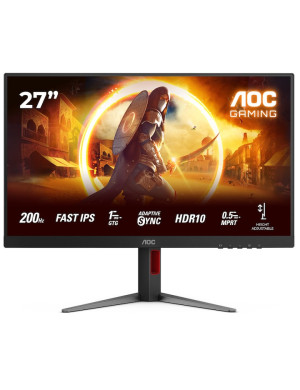 Monitor LED AOC Gaming AGON 27G4HA, 27 inch, FHD, IPS,, 0.5 ms, 200 Hz, G-Sync Compatible, Black