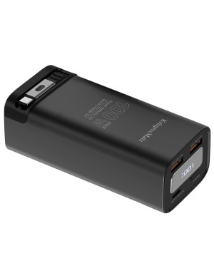 PowerBank KRUGER & MATZ KM0915, 20000 mAh, 100W, 2 x USB-A, 1 x USB-C, Cablul USB-C incorporat, Black