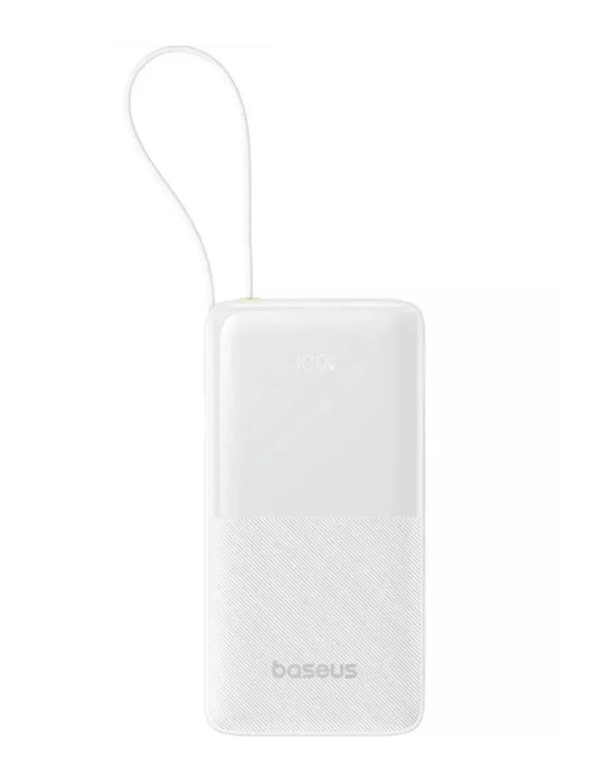 Powerbank Baseus Bipow 2 10000mAh 20W cu cablu USB-C integrat și afișaj inteligent