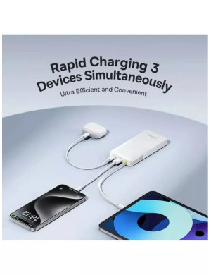 Powerbank Baseus Bipow 2 10000mAh 20W cu cablu USB-C integrat și afișaj inteligent