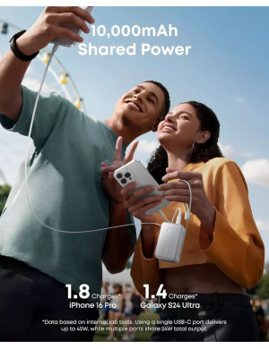 Powerbank Anker Nano A1638H21 10000mAh, 45W, QC + PD, Alb