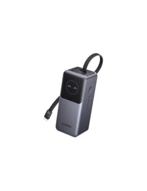PowerBank UGREEN PB723, 20000 mAh, 130W, 1 x USB-A, 2 x USB-C, Cablul USB-C incorporat, Gray