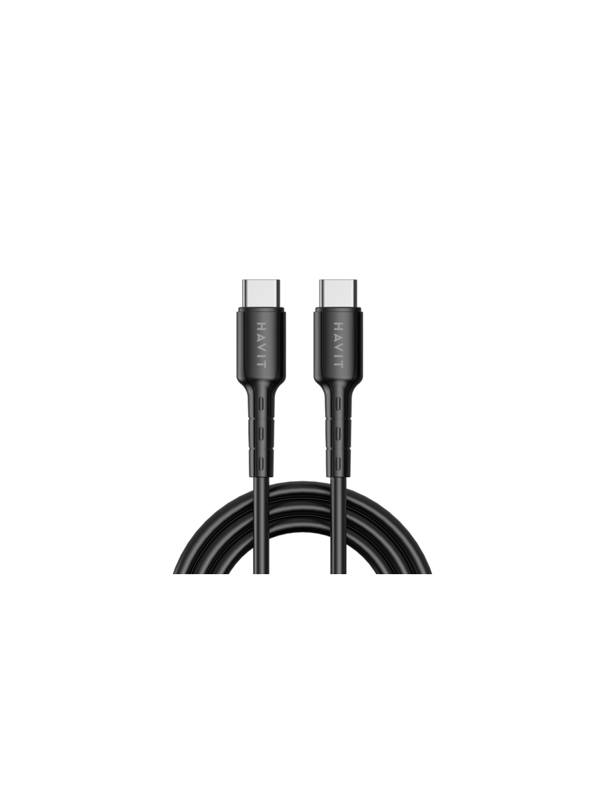 Cablu de date si incarcare HAVIT HVCB-CB6235-BK, USB-C la USB-C, 1 m, 60 W, Negru