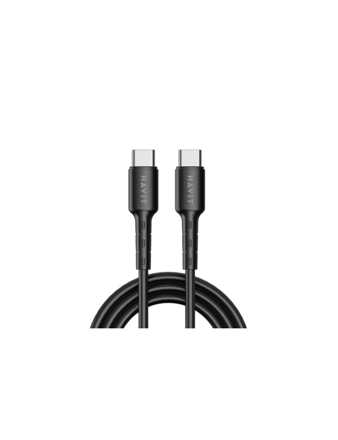Cablu de date si incarcare HAVIT HVCB-CB6235-BK, USB-C la USB-C, 1 m, 60 W, Negru