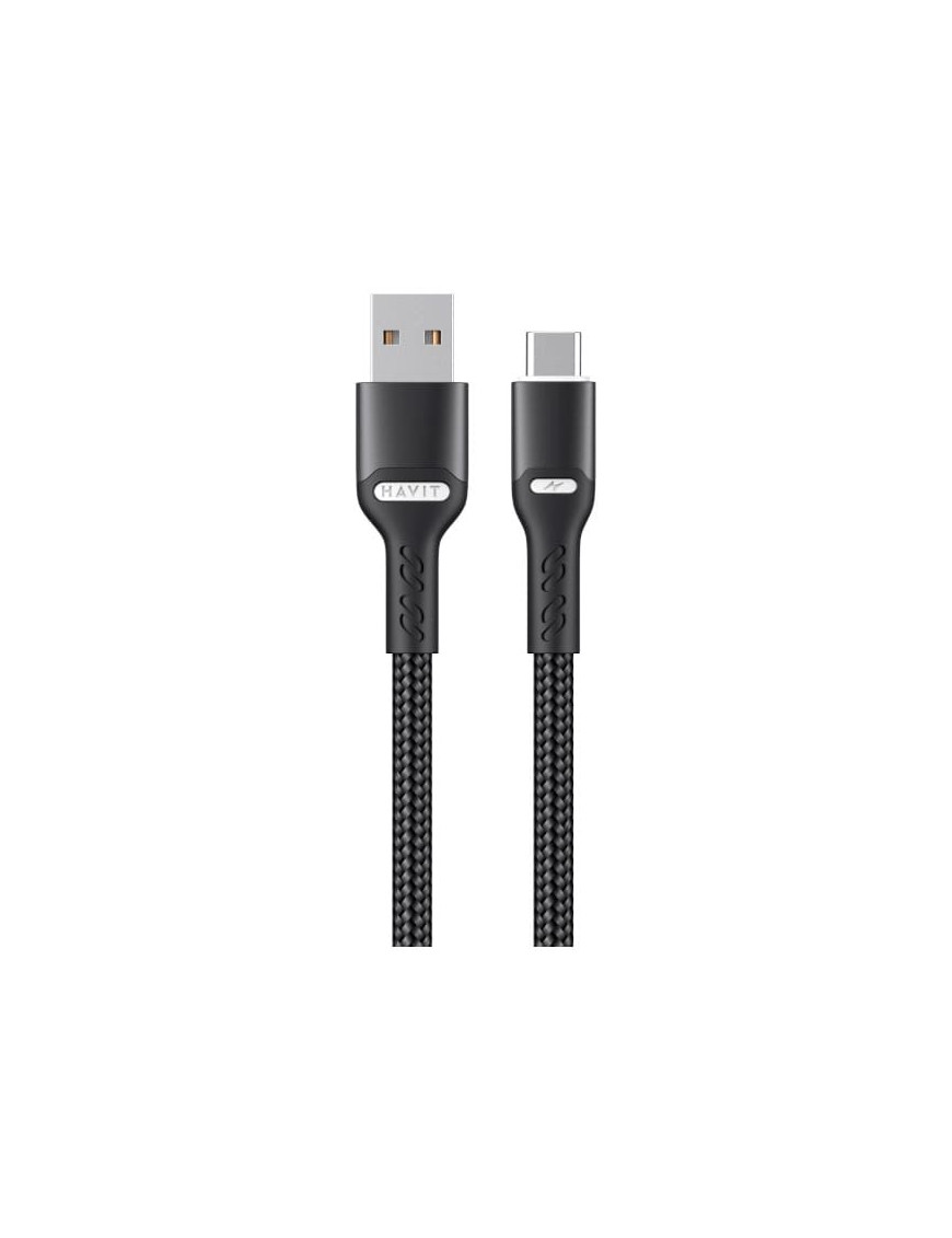 Cablu de date si incarcare HAVIT HVCB-CB6217-BK, USB-A la USB-C, 1 m, 60 W, Negru