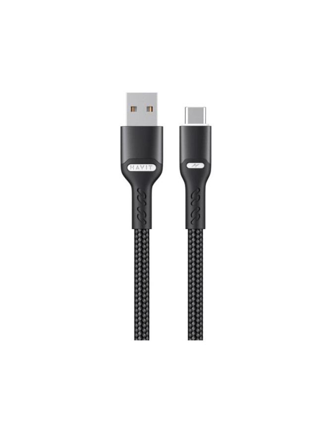 Cablu de date si incarcare HAVIT HVCB-CB6217-BK, USB-A la USB-C, 1 m, 60 W, Negru