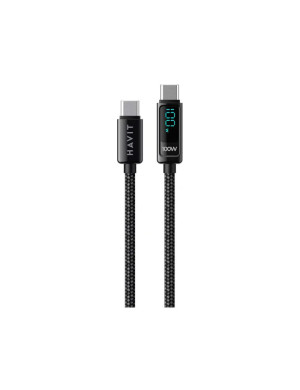 Cablu de date si incarcare HAVIT HVCB-CB6247-BK, USB-C la USB-C, 2 m, 100 W, Negru